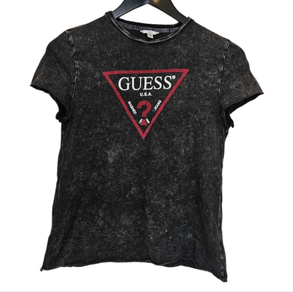 Stylish Black T-Shirt with Red Logo